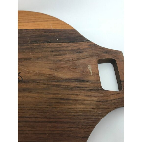 Vintage Goodwood Round Cheese Cracker Serving Tray Glass Dome Genuine Teak 16 in - Picture 8 of 9